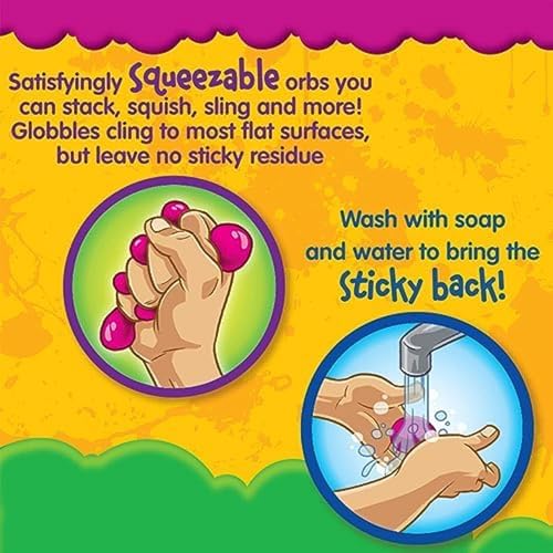Globbles Fidget Toy (6ct), Stocking Stuffers for Kids, White Elephant Gifts, Sticky Stress Ball for Adults & Kids, Squishy Balls, Calming Sensory Toys for Stress Relief