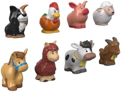 Fisher-Price Little People Toddler Toys Farm Animal Friends 8-Piece Figure Set for Pretend Play Ages 1+ Years