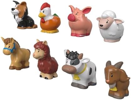 Fisher-Price Little People Toddler Toys Farm Animal Friends 8-Piece Figure Set for Pretend Play Ages 1+ Years