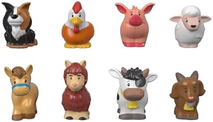 Fisher-Price Little People Toddler Toys Farm Animal Friends 8-Piece Figure Set for Pretend Play Ages 1+ Years
