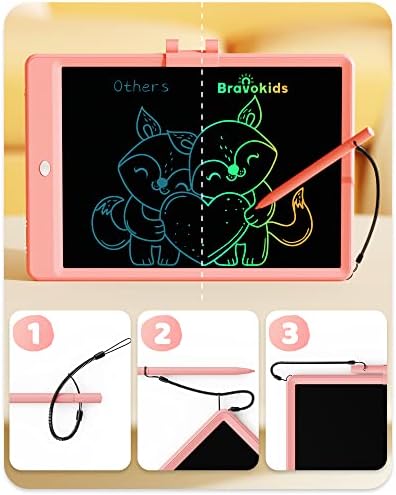 10 Inch LCD Writing Tablet for 3-8 Year Olds - Electronic Drawing Pad and Doodle Board as Educational Birthday Gifts for Girls and Boys (Pink)