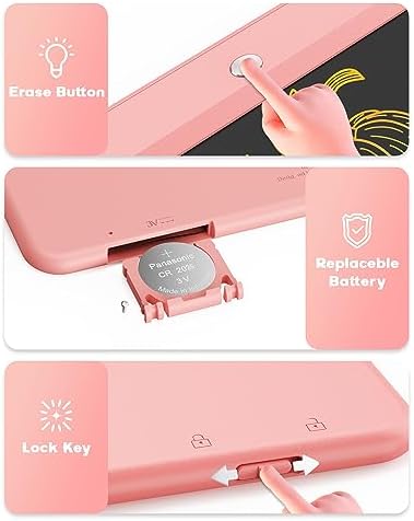 10 Inch LCD Writing Tablet for 3-8 Year Olds - Electronic Drawing Pad and Doodle Board as Educational Birthday Gifts for Girls and Boys (Pink)