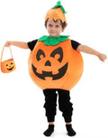 Halloween Pumpkin Costume Kids with Basket Outfit for Toddler Child Halloween Dress Up Party