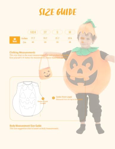 Halloween Pumpkin Costume Kids with Basket Outfit for Toddler Child Halloween Dress Up Party