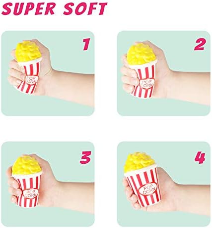 Slow Rising Jumbo Squishies Toys Set - 9 Pack Soft Kawaii Squishy Hamburger Popcorn Cake Ice Cream Donut Stress Relief Squeeze Toy for Boys and Girls