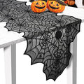 Halloween Table Runner, Black Lace Spider Web Table Runners, 18 x 72Inch