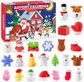 Christmas Squishies Advent Calendar 2025 Mochi Squishy Advent Calendar Christmas Countdown Calendar 24 Pieces Cute Mochi Squishy Toy - Party Favors Toys Xmas Gifts Advent Traditional Gifts Ideas