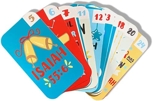 Religious Advent Calendar 2025 Activity Card Set, 25 Daily Bible Verses and Activities, Countdown to Christmas Sunday School Lessons for Children (Pack of 1)