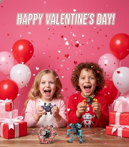 Valentines Day Gifts Transformable Fidget Spinners Toys 4 Pcs for Kids and Adults Stress Relief Sensory Toys for Boys and Girls Age 8-13 Fingertip Gyros Easter Basket Stuffers for Teens