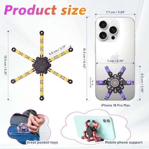 Valentines Day Gifts Transformable Fidget Spinners Toys 4 Pcs for Kids and Adults Stress Relief Sensory Toys for Boys and Girls Age 8-13 Fingertip Gyros Easter Basket Stuffers for Teens