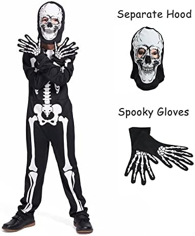 Kids Skeleton Costume Glow in the Dark Skeletons Halloween Skeleton Costumes for Boys and Girls