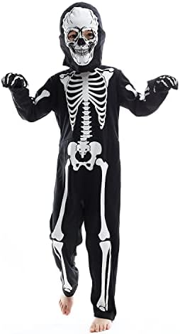 Kids Skeleton Costume Glow in the Dark Skeletons Halloween Skeleton Costumes for Boys and Girls