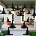 24 PCS Halloween Witch Hats, Hanging Decor for Yard Porch Ceiling