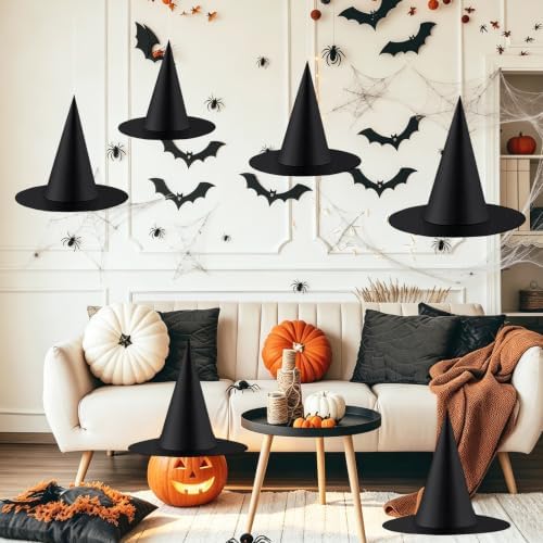 24 PCS Halloween Witch Hats, Hanging Decor for Yard Porch Ceiling