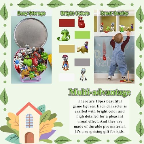 Action Figures Set, 10 Pieces Mini Figurines, Surprise Game Series PVC Toys for Kids and Fans, Ideal for Collection Party Supplies Cupcake Toppers