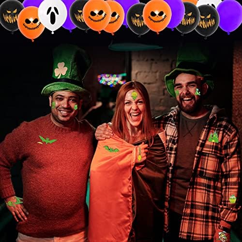 93Pcs Halloween Party Decorations, Halloween Birthday Party Decorations Set Including Banner Wire Lanterns Glow Tattoos Photo Props Spiders Balloons Hanging Swirls Bats Tassels