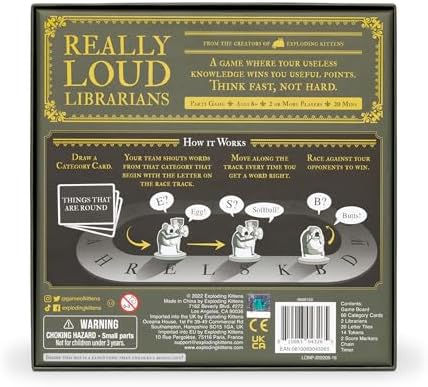 Really Loud Librarians 2+ Players - Ages 8+ - 20 Minutes to Play - Fast Paced Word Shouting Board Game - Party Game, Family Game Night, Kid and Adult Card Game