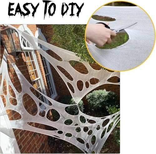 2-Pack Stretchy Spider Web Halloween Decorations Outdoor