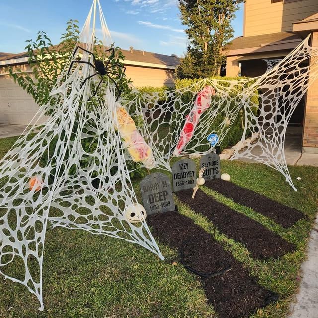 2-Pack Stretchy Spider Web Halloween Decorations Outdoor