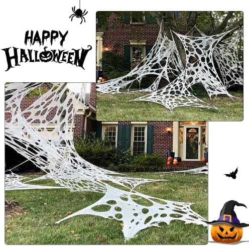 2-Pack Stretchy Spider Web Halloween Decorations Outdoor