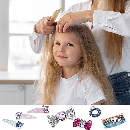 Hello Kitty and Friends Hair Accessories Mini Gift Bag Set, Includes Hair Bows, Hair Clips, Hair Ties for Girls Kids, for Birthdays, Parties, Sleepovers & Makeovers by Townley Girl
