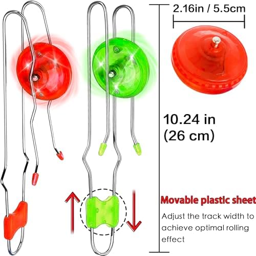 Stocking Stuffers for Kids Toys Boys 3pcs Light Up Gyro Wheel Toy Birthday Gifts for Men, Magic Rail Twirler Magnetic Yoyo Spinner Sensory Fidget Toys for Kids Ages 3-5-7 4-8-12 Year Old Boys & Adults