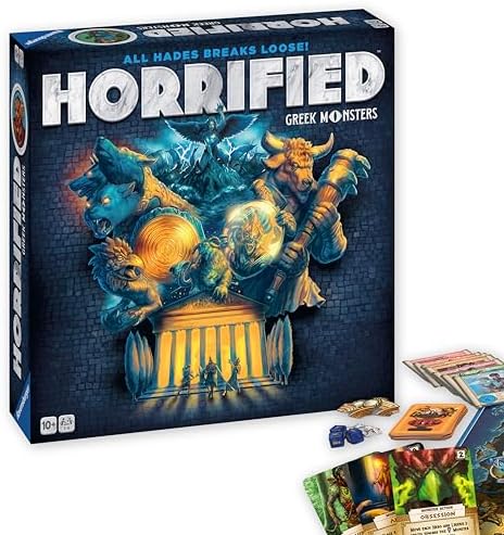 Horrified Games - Greek Monsters - Strategy Board Game - Boost Critical Thinking & Teamwork - Cooperative Gameplay - Unique Monster Challenges - 1 to 5 Players - Adults & Kids 10+