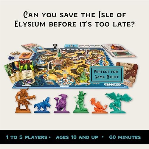 Horrified Games - Greek Monsters - Strategy Board Game - Boost Critical Thinking & Teamwork - Cooperative Gameplay - Unique Monster Challenges - 1 to 5 Players - Adults & Kids 10+