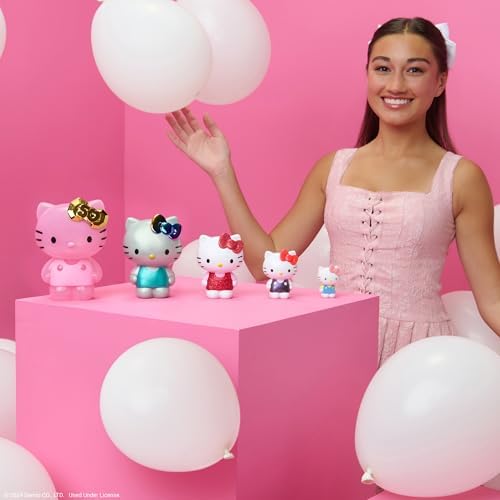 Hello Kitty and Friends 50th Anniversary Nesting Figures - Five Figures 6” to 2” Each with a Unique Finish - 5 Decades of Friendship - Officially Licensed Sanrio Product from