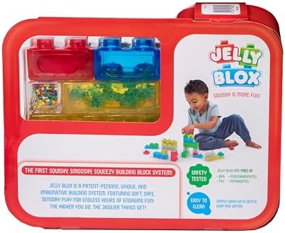 Jelly Blox Creative Kit | Includes 20 Blocks | Toddler & Preschool Building Blocks Kids Can Squeeze, Stretch, Squish | MESH ACCREDITED | Safety Tested & Ouch-Free | Sensory Play Toy Ages 2+
