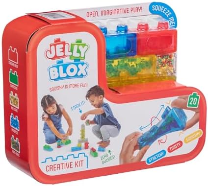 Jelly Blox Creative Kit | Includes 20 Blocks | Toddler & Preschool Building Blocks Kids Can Squeeze, Stretch, Squish | MESH ACCREDITED | Safety Tested & Ouch-Free | Sensory Play Toy Ages 2+