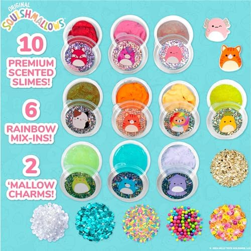 Ultimate Slime Mix'Ins, 10-Pack, Glitter & Cloud Slime, 8 Fun Add Ins, Pre-Made for Kids, Crunchy, Bulk, Great 6 Year Old Toys, Super Soft Sludge Toy