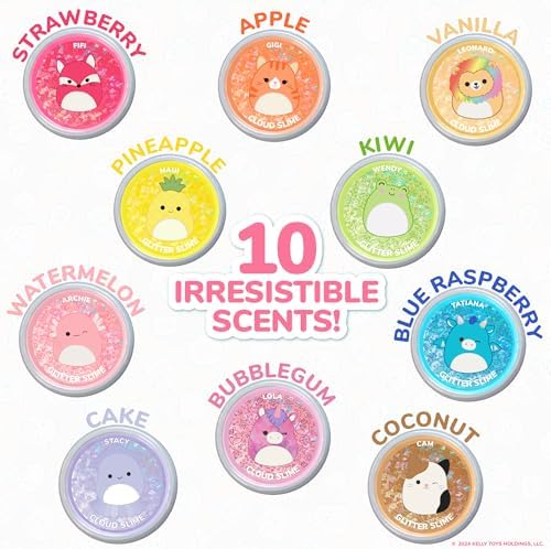 Ultimate Slime Mix'Ins, 10-Pack, Glitter & Cloud Slime, 8 Fun Add Ins, Pre-Made for Kids, Crunchy, Bulk, Great 6 Year Old Toys, Super Soft Sludge Toy