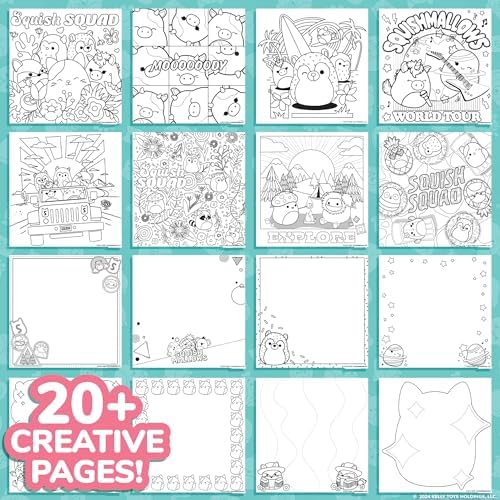 Original Squishmallows Sketchbook, Over 20 Stationery Supplies, Features Squishmallows Scrapbook Stickers