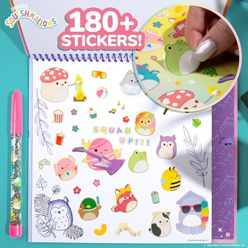 Original Squishmallows Sketchbook, Over 20 Stationery Supplies, Features Squishmallows Scrapbook Stickers