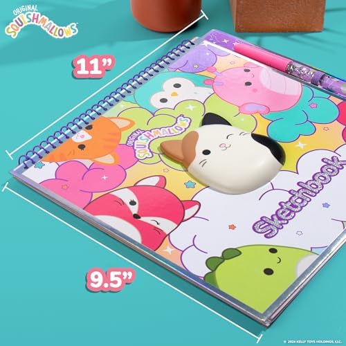 Original Squishmallows Sketchbook, Over 20 Stationery Supplies, Features Squishmallows Scrapbook Stickers