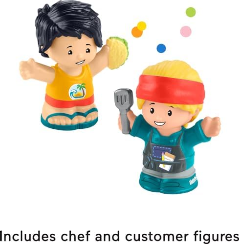 Little People Musical Toddler Toy Serve It Up Food Truck Vehicle with 2 Figures for Pretend Play Kids Ages 1+ Years