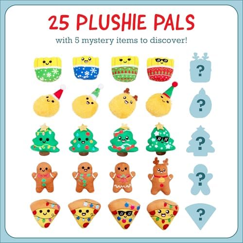 Emotional Support Plush Advent Calendar by Relatable for Kids or Teens, Contains 25 Mini Collectible Plushies Including Fries, Gingerbread, and Nugget Plush Toys, Stocking Stuffers for Kids