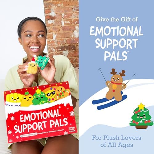 Emotional Support Plush Advent Calendar by Relatable for Kids or Teens, Contains 25 Mini Collectible Plushies Including Fries, Gingerbread, and Nugget Plush Toys, Stocking Stuffers for Kids