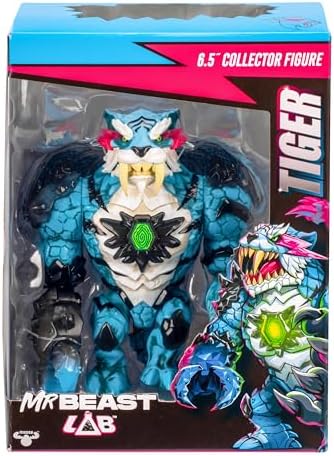 Apex Beast Tiger Collector Figure, 6.25" Tall, with Extreme Detailing, Premium Packaging, 13 Points of Articulation & Chomp Jaw - Styles May Vary