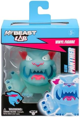 Collectible Vinyl Figures - Glow Panther - 3.5" Tall, Packaged in A Premium Display Box. 4 to Collect!