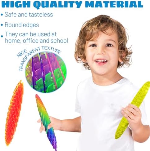 Mini Fidget Worm Toy 3 PCS - Stress Relief Fidget Toys for Kids&adults,Elastic Mesh Toys,Sensory Slug Fidget Toy,Resistance Fidget Toys,Anxiety Relief Toys (3 Colors Packing)Small Size