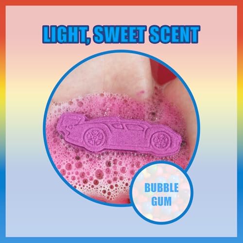 6 Piece Bath Bombs for Kids, Bubble Gum Scented, Bath Toys for Kids, Ages 3+, by Townley Girl