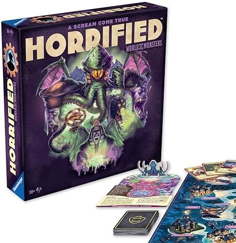 Horrified Games - World of Monsters - Strategy Board Game - Boost Critical Thinking & Teamwork - Cooperative Gameplay - Unique Monster Challenges - 1 to 5 Players - Adults & Kids 10+