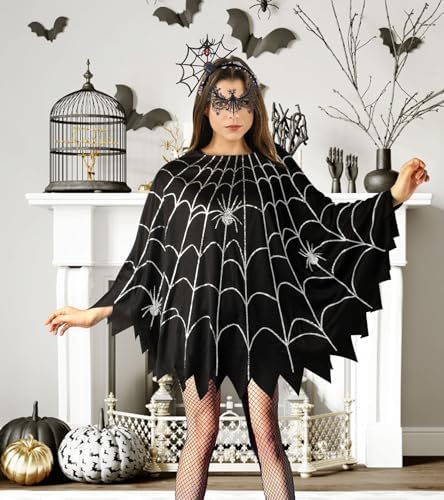 3 Pcs Spider Web Costume for Women,Easy Halloween Costume for Adults