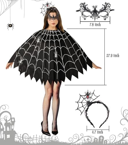 3 Pcs Spider Web Costume for Women,Easy Halloween Costume for Adults