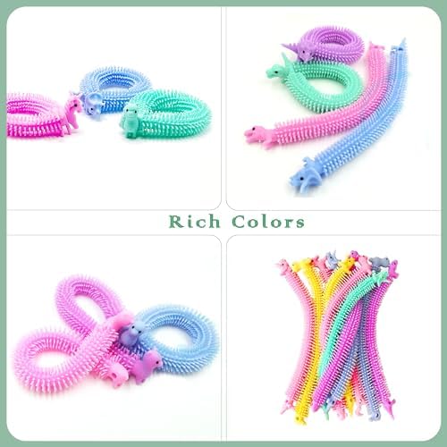 30 Pack Stretchy Strings Fidget Toys, Sensory Toys Bulk for Kids and Adults Stress Relief, Anti-Anxiety Autism Toys, Perfect for Valentine's Day Classroom Exchange, Birthday Gifts, Party Favors