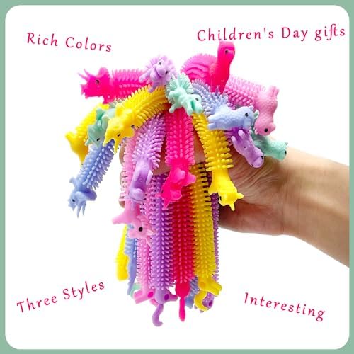 30 Pack Stretchy Strings Fidget Toys, Sensory Toys Bulk for Kids and Adults Stress Relief, Anti-Anxiety Autism Toys, Perfect for Valentine's Day Classroom Exchange, Birthday Gifts, Party Favors