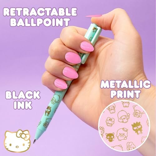 Hello Kitty & Friends 4-Piece Pen Set, My Melody, Kuromi, School and Office Supplies, Stationery