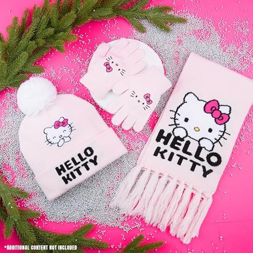 Girls Hat Scarf And Gloves Set Winter Accessories Kawaii Cozy Warm 3 Piece, Anime Gifts for Girls